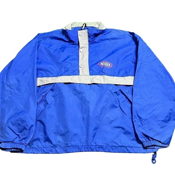 Vintage NHRA Racing King Louie Windbreaker Pullover Jacket Size XL Blue - Picture 1 of 4